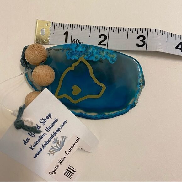 Blue Agate Slice Ornament Da Bead Shop Kainaliu, Hawaii - Picture 5 of 5